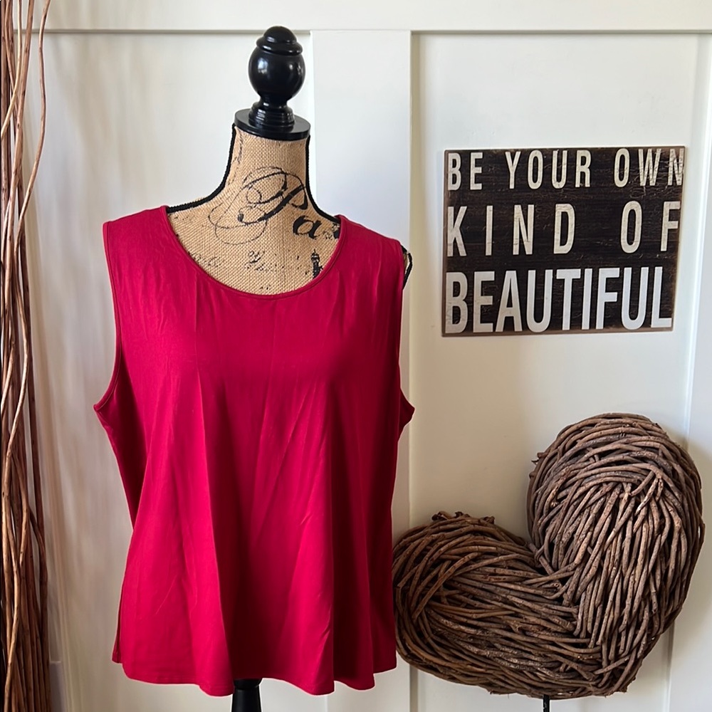 J. Jill Wearever Collection Red Relaxed Tank Top